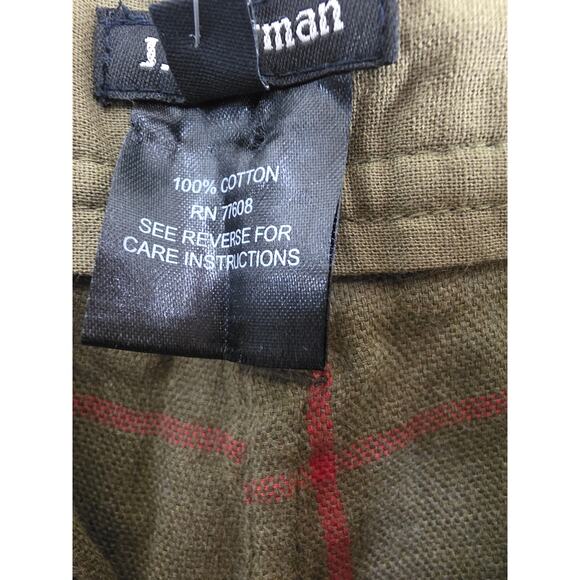 J. Peterman Cottage Core Pants 10 Womens Green Red Striped Preppy 100% Cotton - Picture 7 of 8